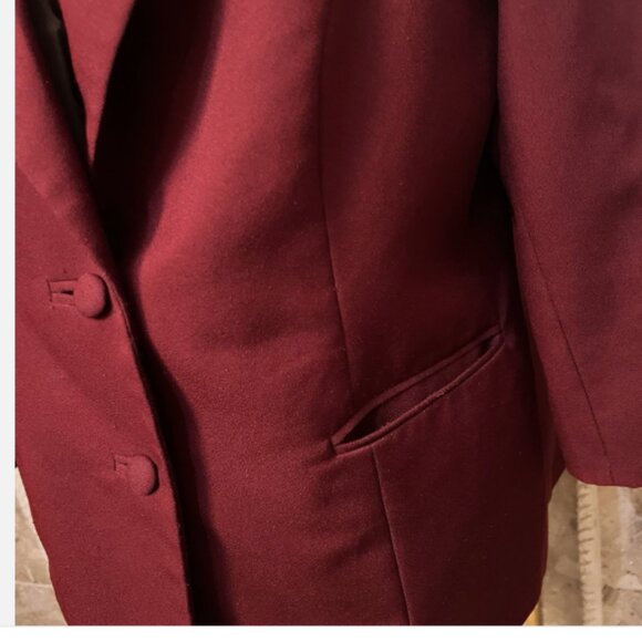 Beu Marc. Size 16. Lined. Poly Burgundy Maroon Blazer Jacket. Poly. DB2 - Picture 4 of 7